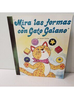 Vtg 1988 Mira Las Formas Con Gato Galano Donald Charles Kids Book Libro